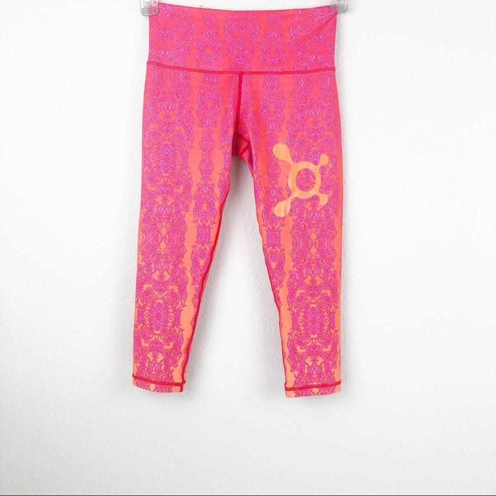 Orange Theory Fitness Pink Orange Crop Leggings XS
